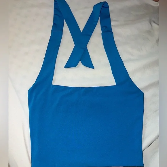 ⭐️ GARAGE Square Neck Halter Beautiful Blue Tie- Back Cami! - Picture 9 of 10